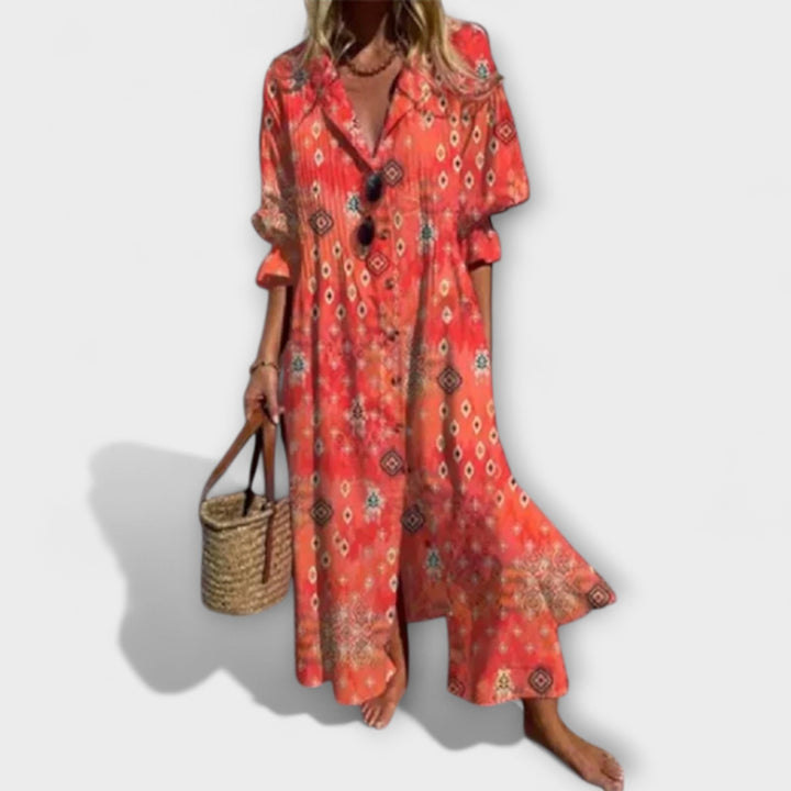 Lila - Schmeichelhaftes Maxikleid mit Bauchbedeckung