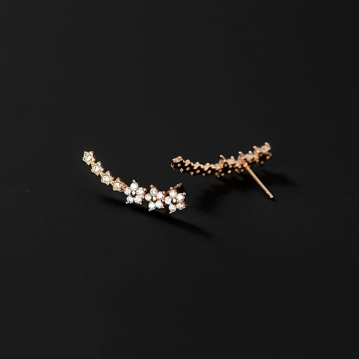 Luxuriöse Florale Strass Ohrringe