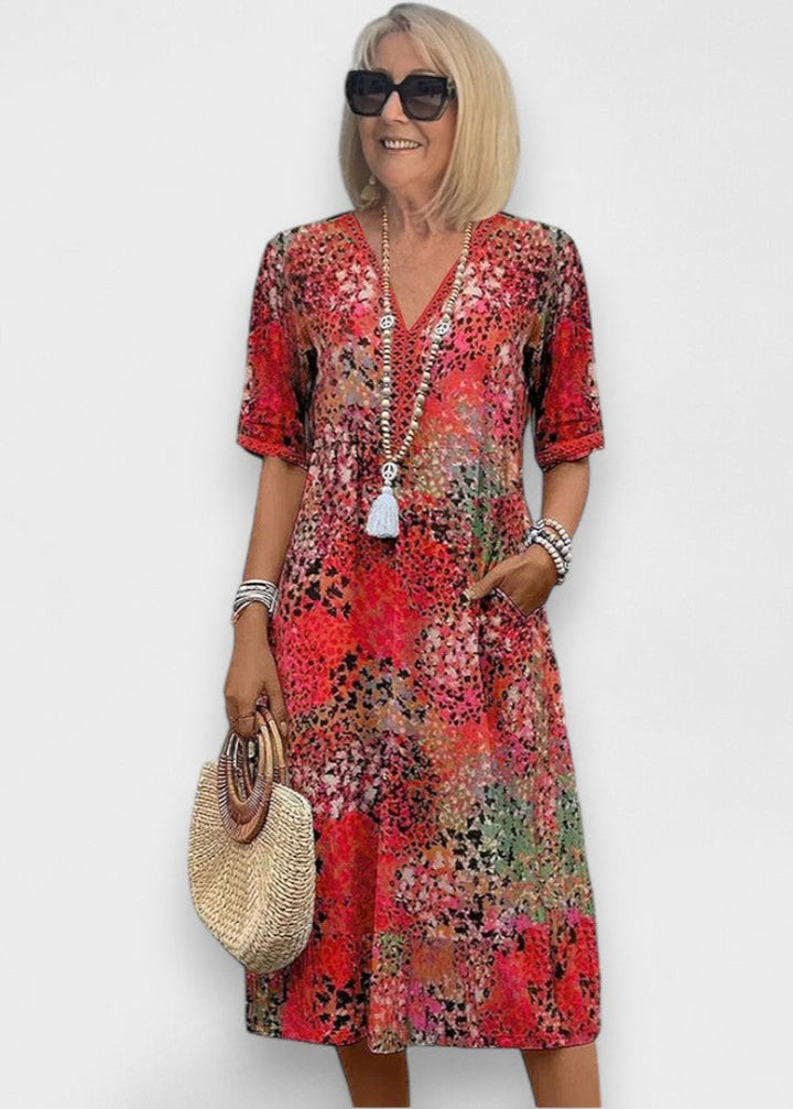 Lia - Damen Midi Kleid