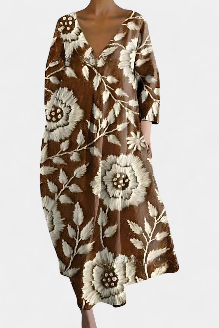 Ana - Fliessendes Kleid mit Muster