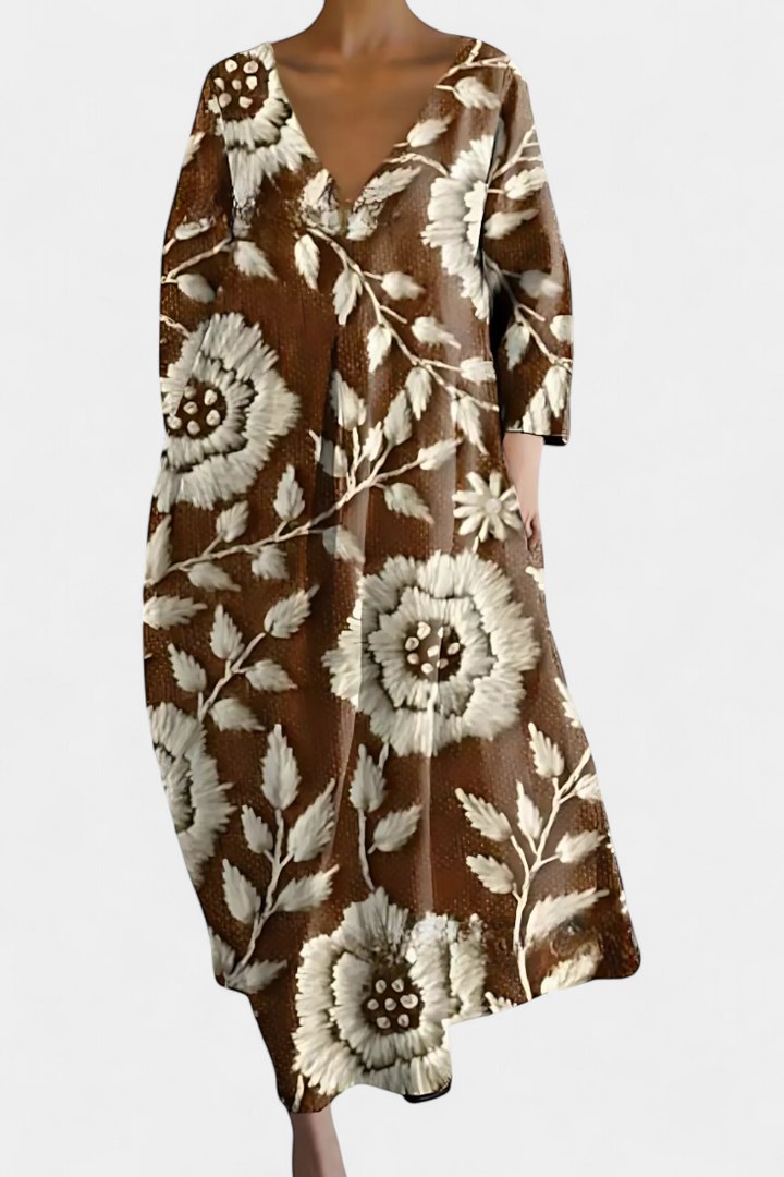 Ana - Fliessendes Kleid mit Muster