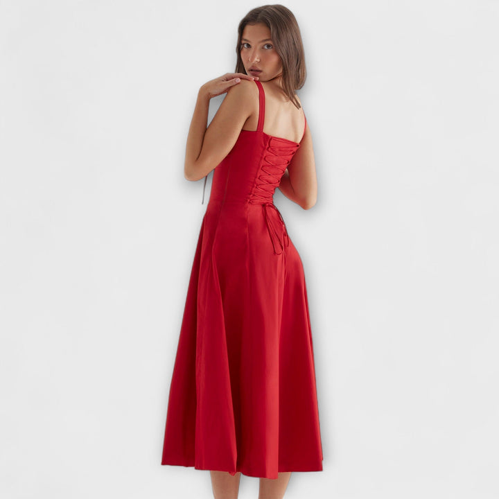 Zipporas - Taillierte Bustierkleid mit modernem Frühlingsblumenprint