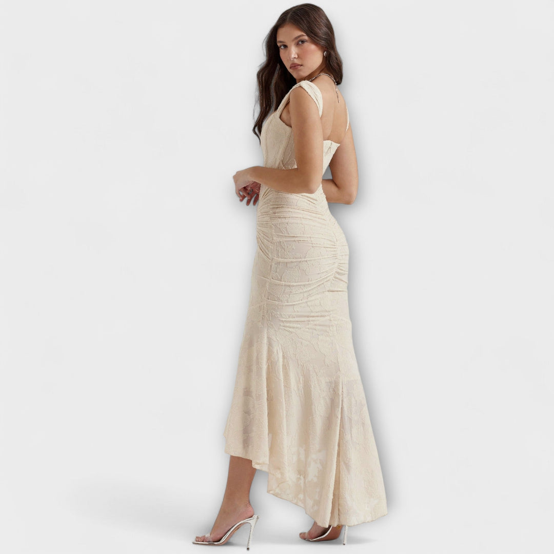 Renske - Langes Kleid mit Eleganten und Raffinierten Korsett