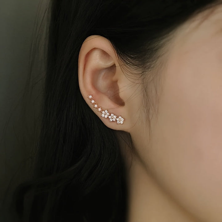 Luxuriöse Florale Strass Ohrringe