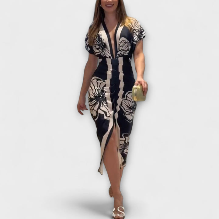 Cleo – Dolman-Midikleid mit brasilianischem Print