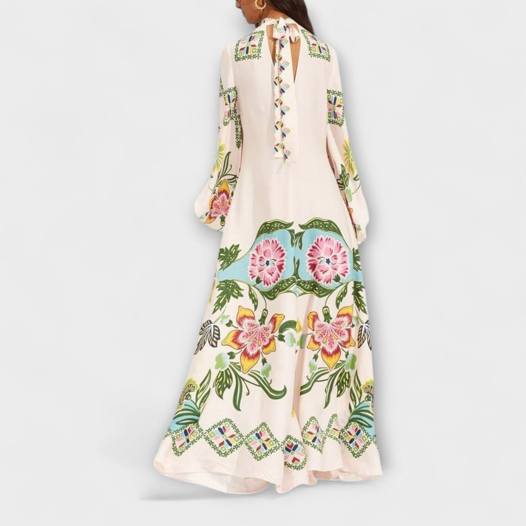 Lisa - Elegantes Maxikleid mit floralem Druck und fliessendem Design