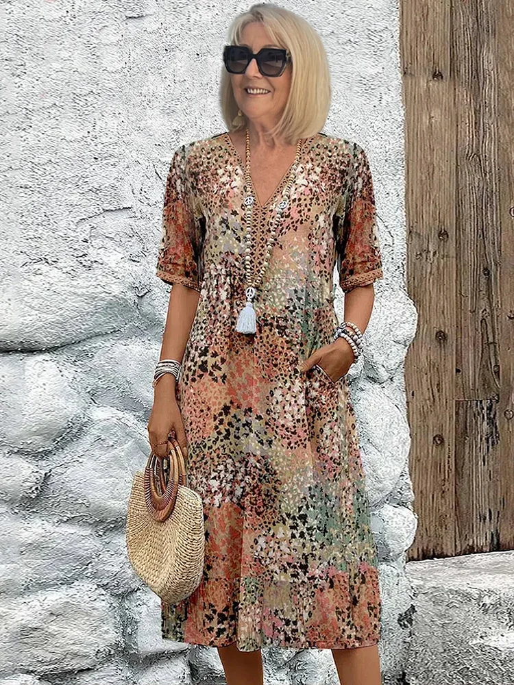 Lia - Damen Midi Kleid
