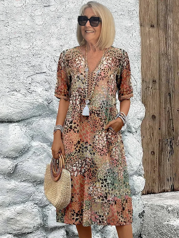 Lia - Damen Midi Kleid