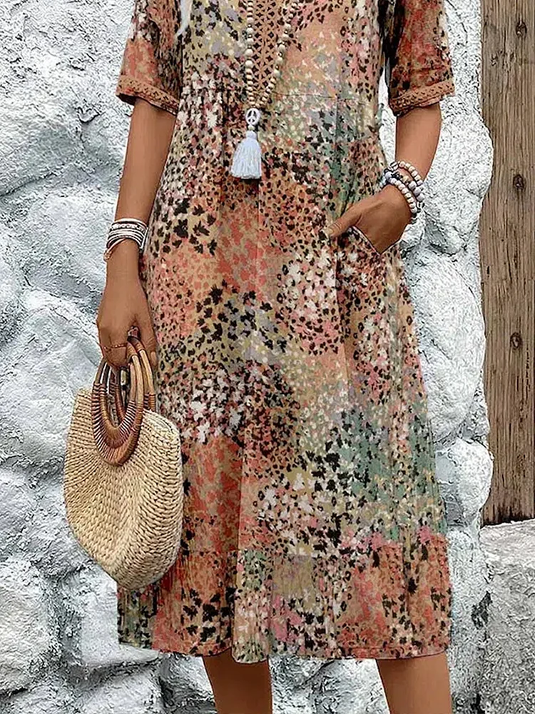 Lia - Damen Midi Kleid