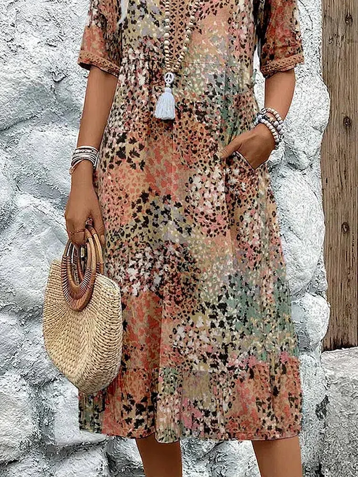 Lia - Damen Midi Kleid