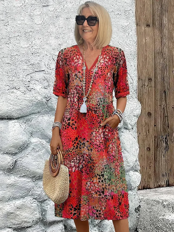 Lia - Damen Midi Kleid