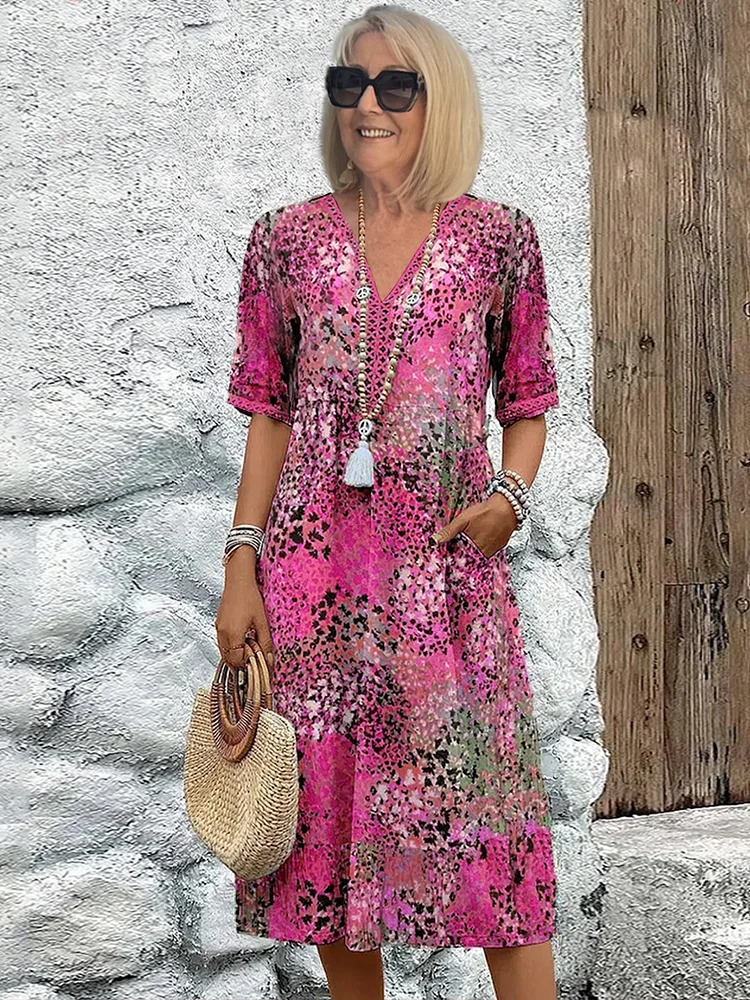 Lia - Damen Midi Kleid