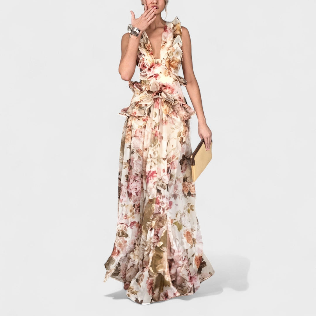 Isabela - Langes Kleid mit Rüschen