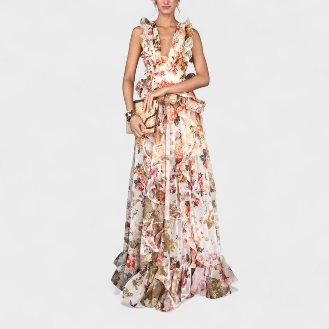 Isabela - Langes Kleid mit Rüschen