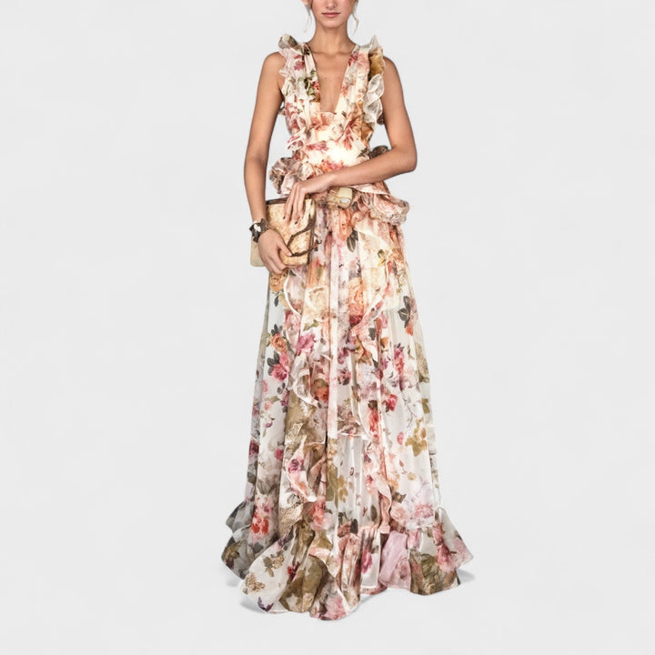Isabela - Langes Kleid mit Rüschen