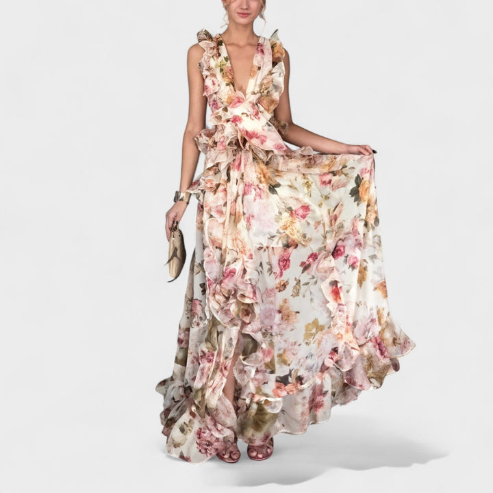 Isabela - Langes Kleid mit Rüschen