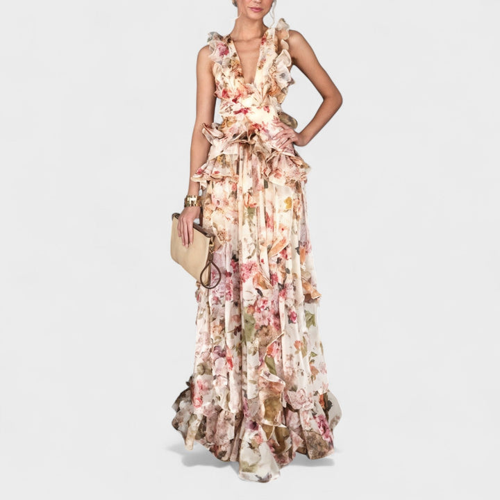 Isabela - Langes Kleid mit Rüschen