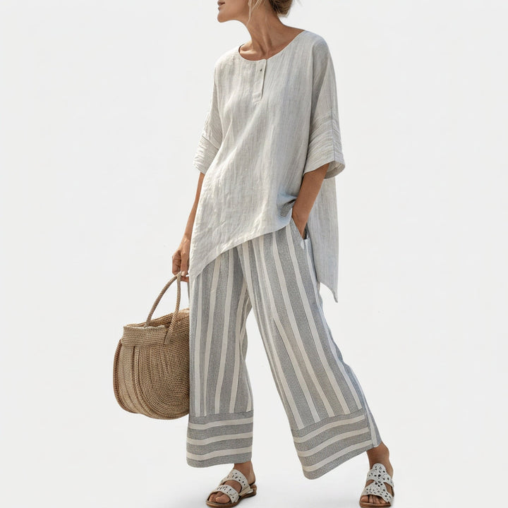 Clarisse - Asymmetrisches Blusen-Set