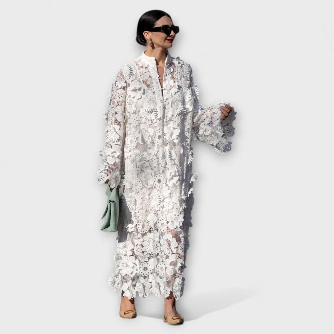 Yelira - Schickes Weisses Spitzenkleid