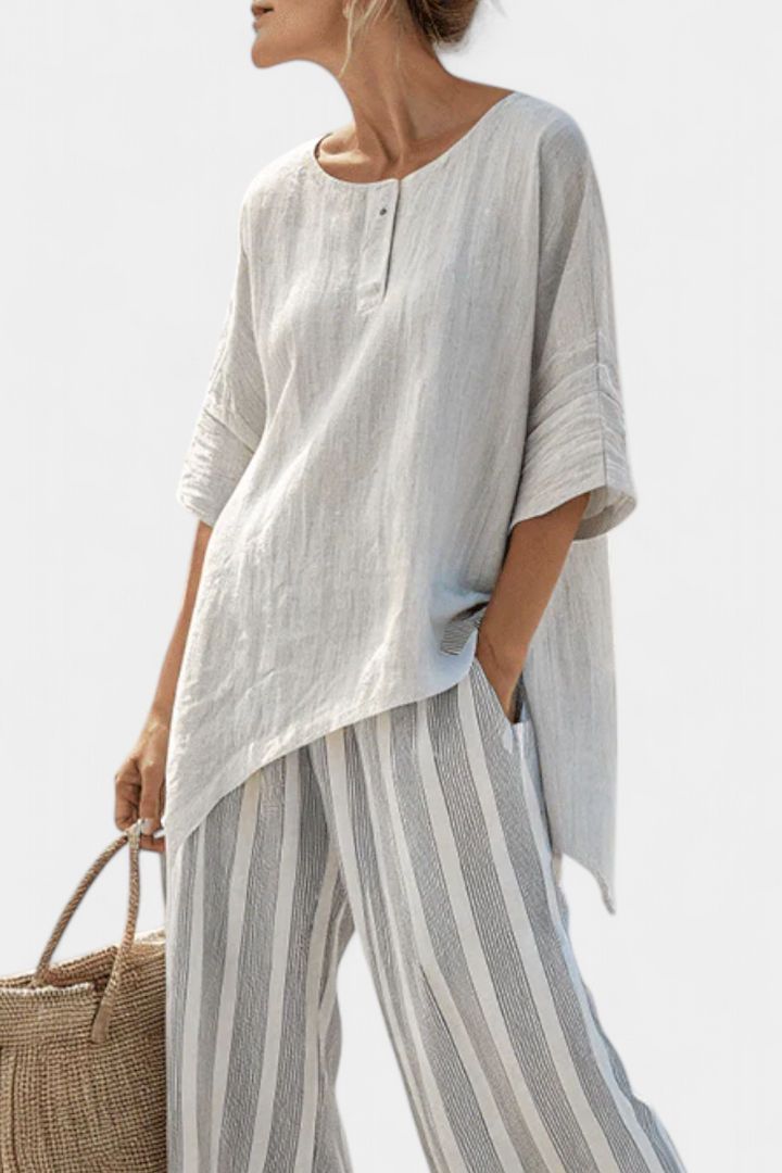 Clarisse - Asymmetrisches Blusen-Set