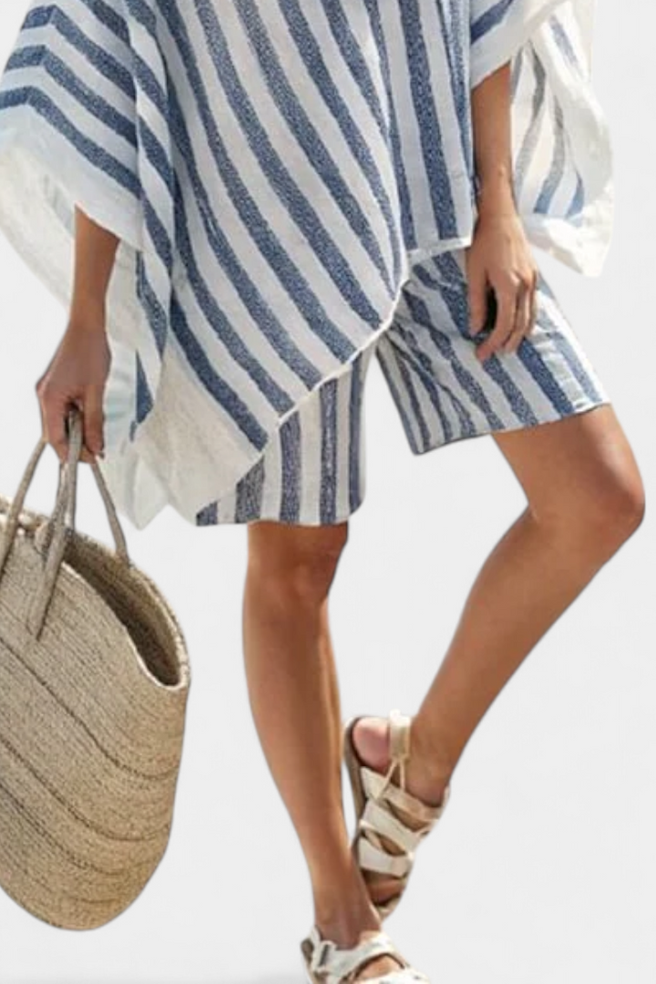 Salomé - Gestreiftes Set Bluse und Shorts