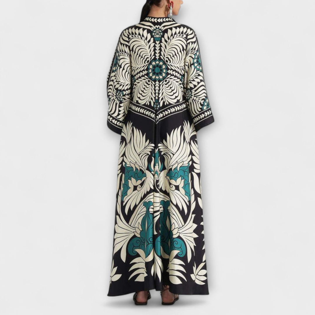 Giselle - Schickes Floral-Muster Fliessendes Maxikleid