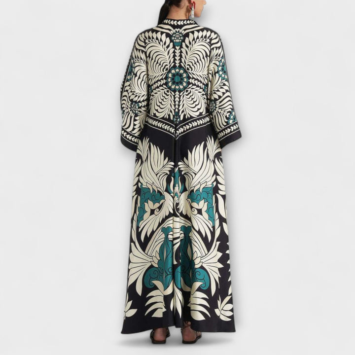 Giselle - Schickes Floral-Muster Fliessendes Maxikleid