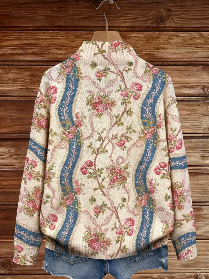 Alicia | Strickjacke mit Rosenranken-Muster