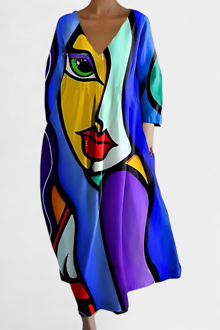 Ana - Fliessendes Kleid mit Muster