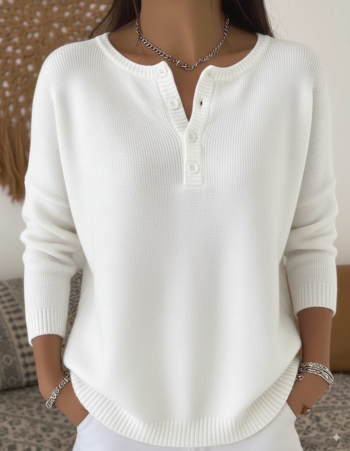 Eleonora | Eleganter Pullover mit Knöpfen